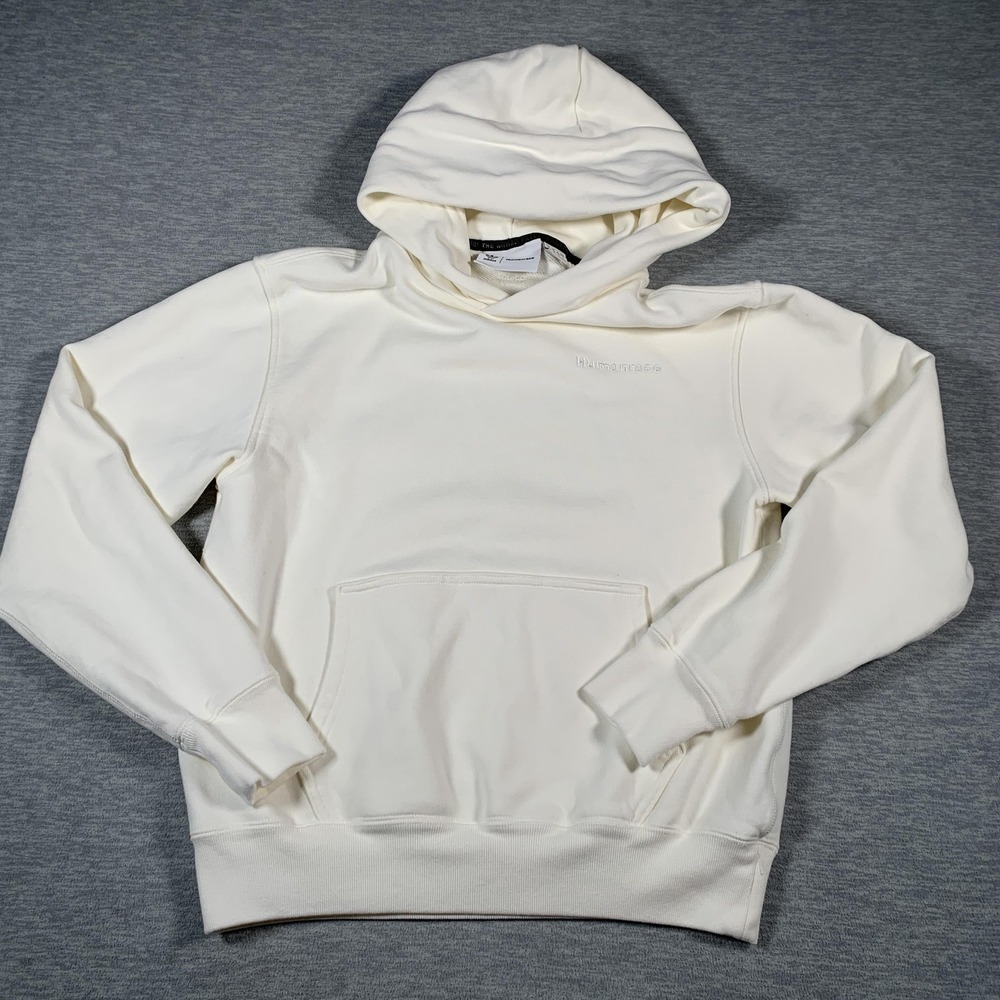 Adidas‎ Humanrace Hoodie Mens Small White Pharrell Williams Pullover Embroidered